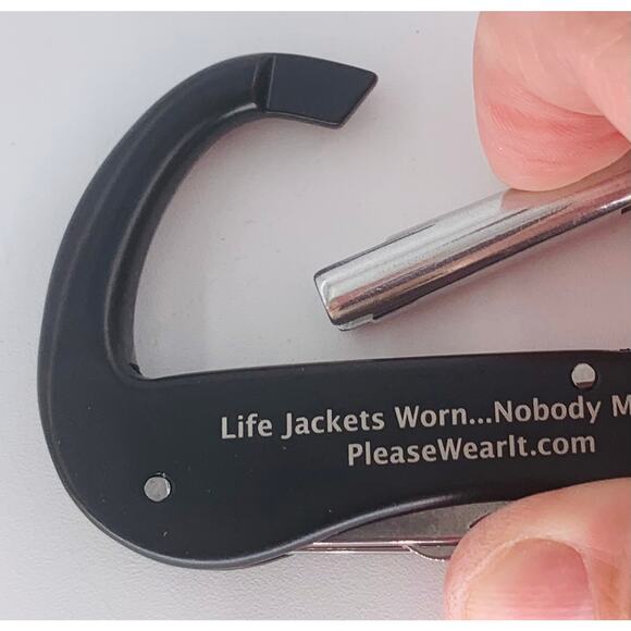 Carabiner Hook Heavy Duty Keychain Multi Tool Camp Tool Stainless Spring Clasp - Picture 2 of 7